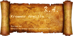 Kremmer Armilla névjegykártya